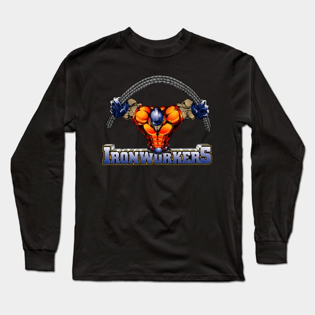 Iron Workers Long Sleeve T-Shirt by  The best hard hat stickers 